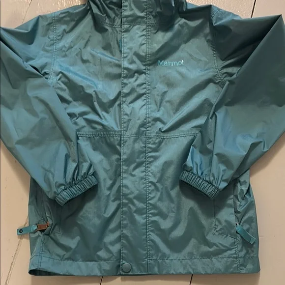 Marmot Kids rain Jacket turquoise size small - Picture 3 of 9